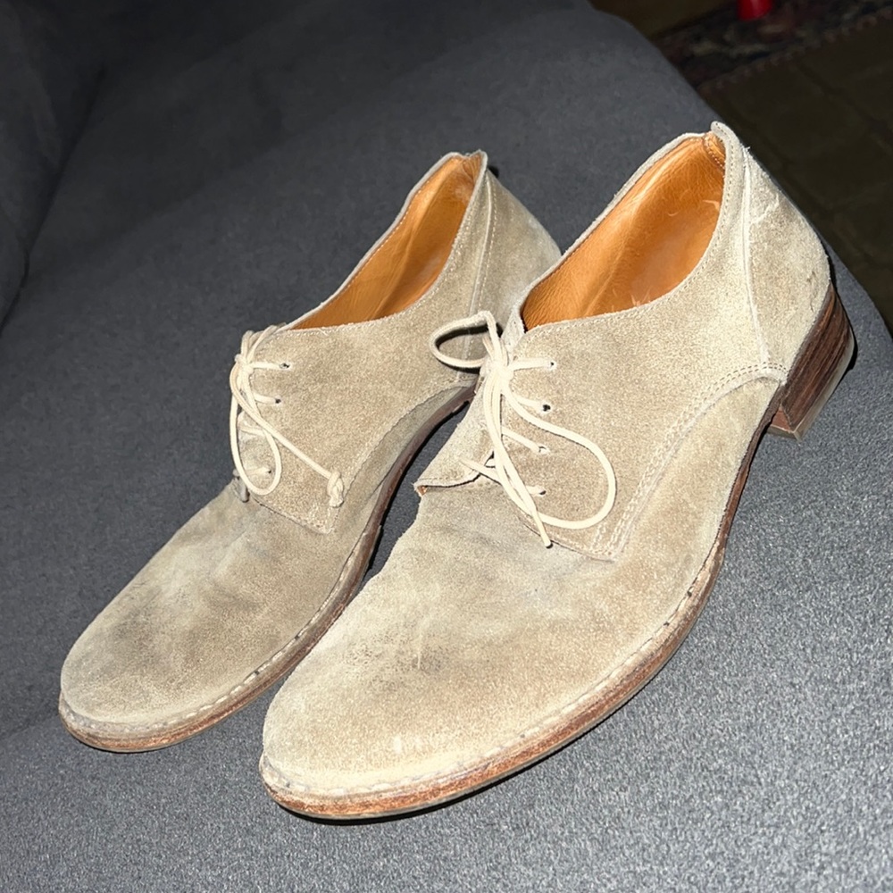 Fiorentini + Baker Beige Suede Lace-Up Oxford Shoes
